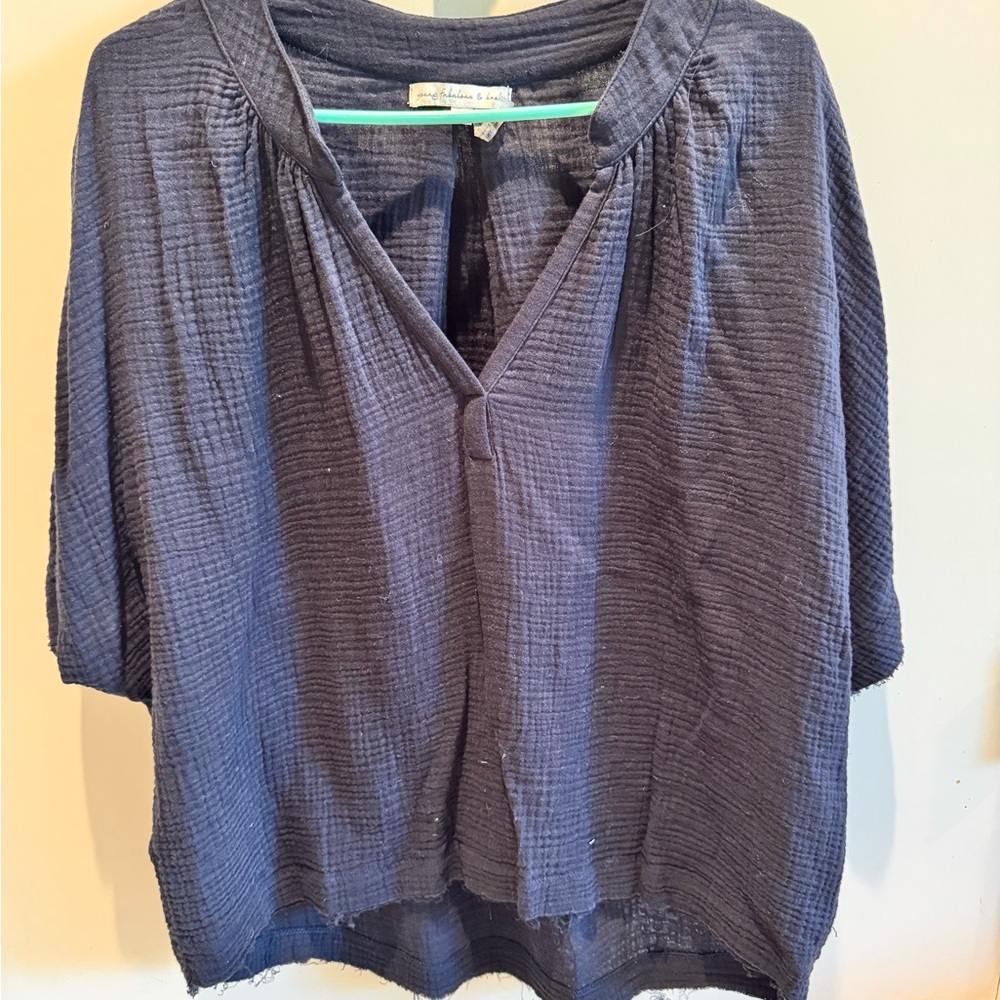 Young Fabulous & Broke Gray 3/4 Sleeve Relaxed Blouse